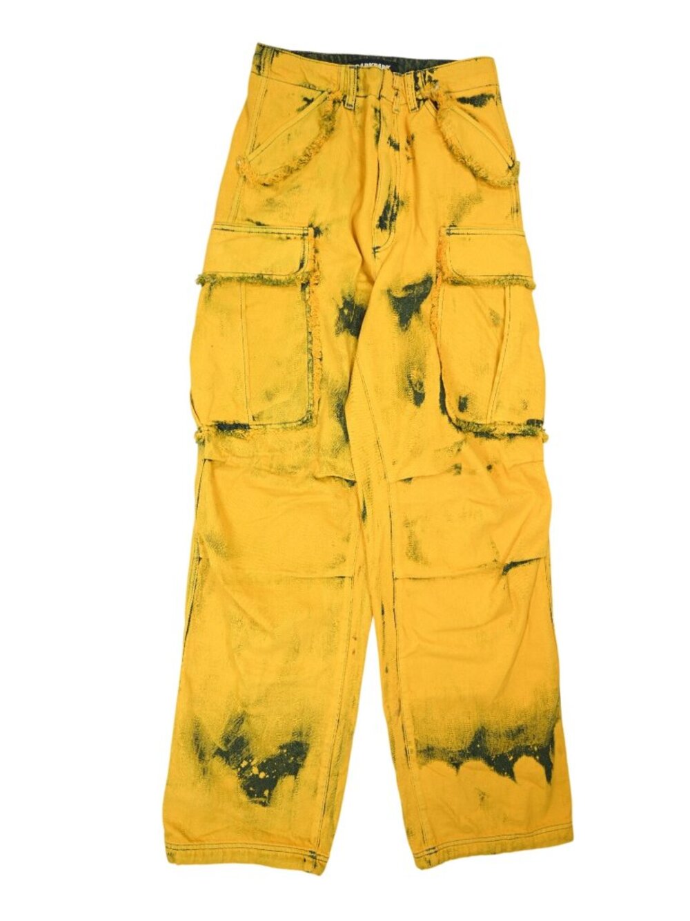 DarkPark Stonewashed Cargo Pants in Yellow